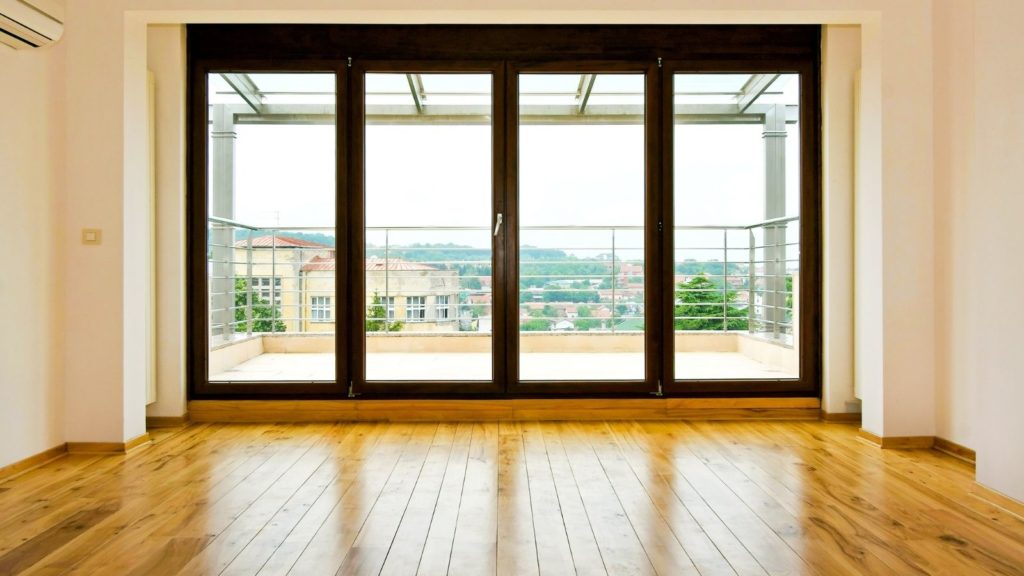 glass doors looking out into balcony