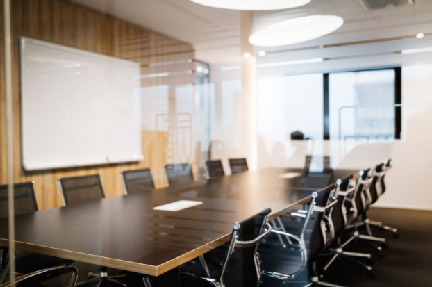 meeting room desk and chairs in office building