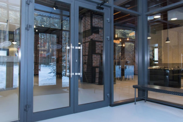 glass storefront doors