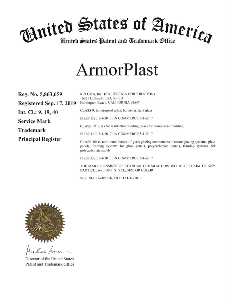 armorplast registration certificate