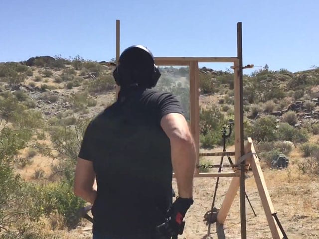 glass panel in desert for testing