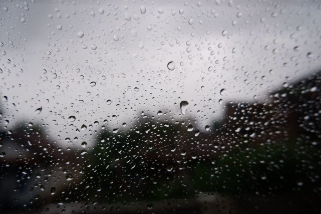 water droplets on blurry window